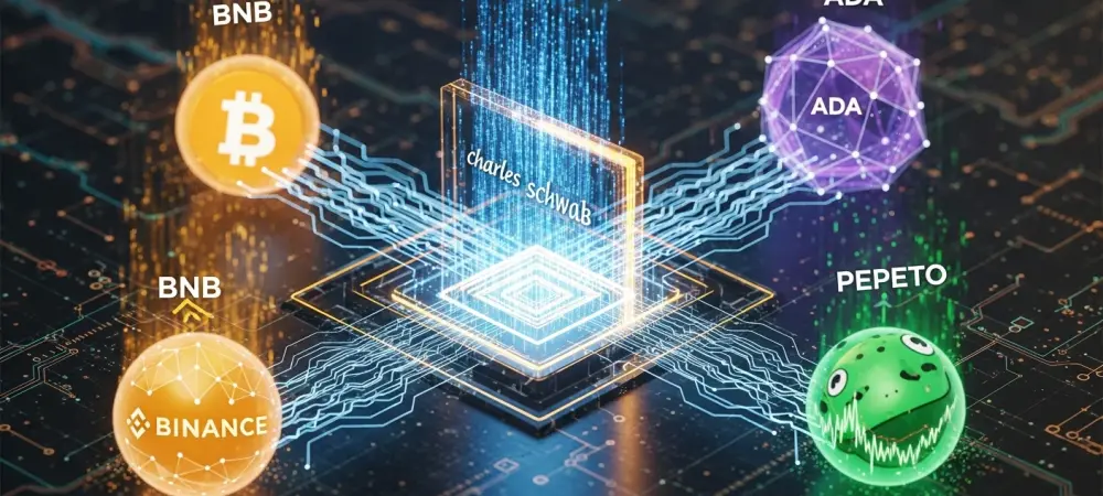 Charles Schwab Crypto Entry Reshapes BNB ADA and Pepeto Markets